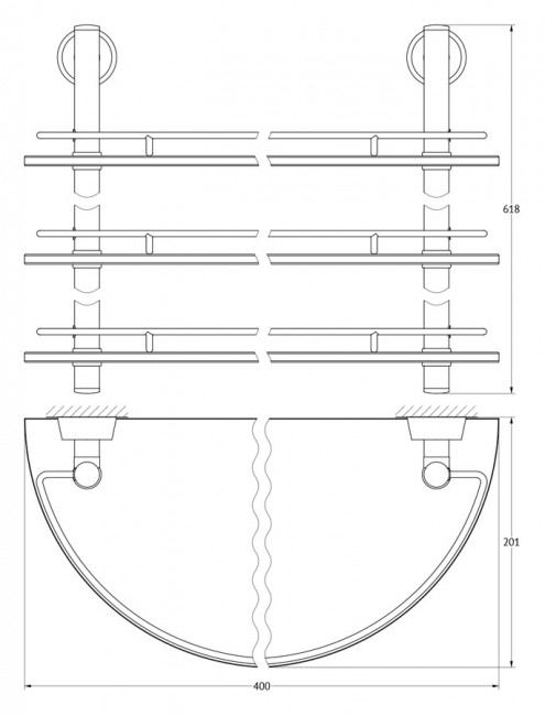 Полка с ограничителем 3-х ярусная 40 см FBS Vizovice VIZ 082