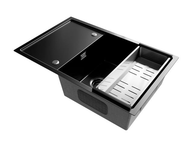 Мойка ULGRAN STEEL 780 Х 500, цвет «вороненая сталь» (US 780-003)