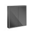 EMCO Prime Зеркальный шкаф 60x70см., с подсветкой, навесной, 2 двери, 2 полки, розетка, цвет: черный