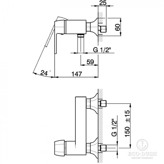 CISAL Cherie Смеситель для душа однорычажный, цвет: золото/черный