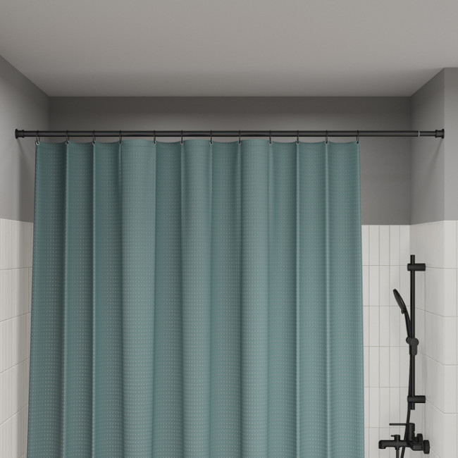 Карниз для ванной комнаты, 110-200 см, черный матовый, Elegante, IDDIS, (RSB0120i14)