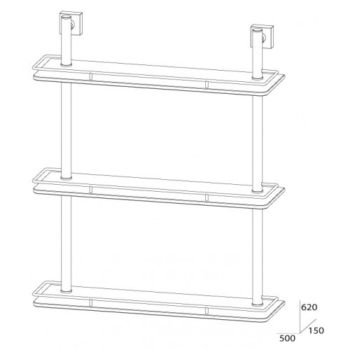Полка с ограничителем 3-х ярусная 50 см FBS Esperado ESP 069 Полка с ограничителем 3-х ярусная 50 см FBS Esperado ESP 069