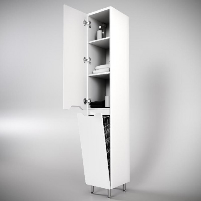 Style Line Колонна универсальная "Марелла L" с корзиной, Люкс антискрейтч белый матовый, PLUS Style Line Колонна универсальная "Марелла L" с корзиной, Люкс антискрейтч белый матовый, PLUS