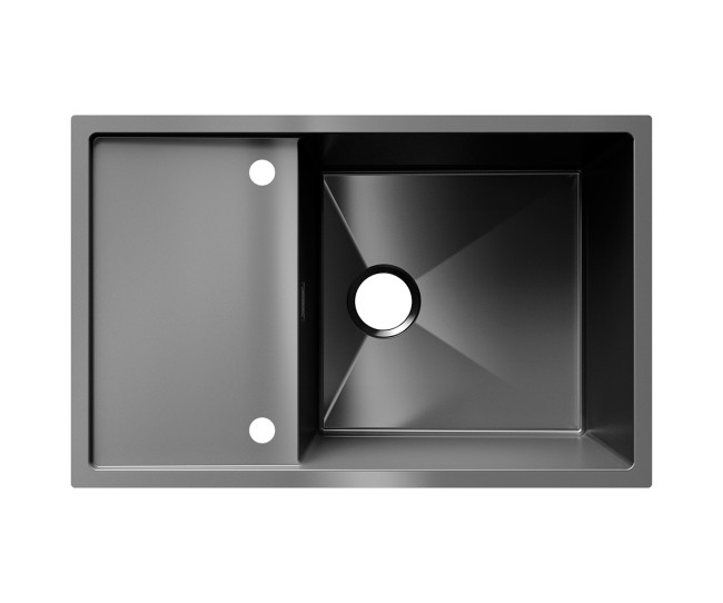 Мойка ULGRAN STEEL 780 Х 500, цвет «черная брашированная сталь» (US 780-002)