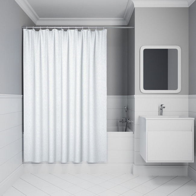 Штора для ванной, 200х180 см, Полиэстер, белый IDDIS (DL01P18i11) Штора для ванной, 200х180 см, Полиэстер, белый IDDIS (DL01P18i11)