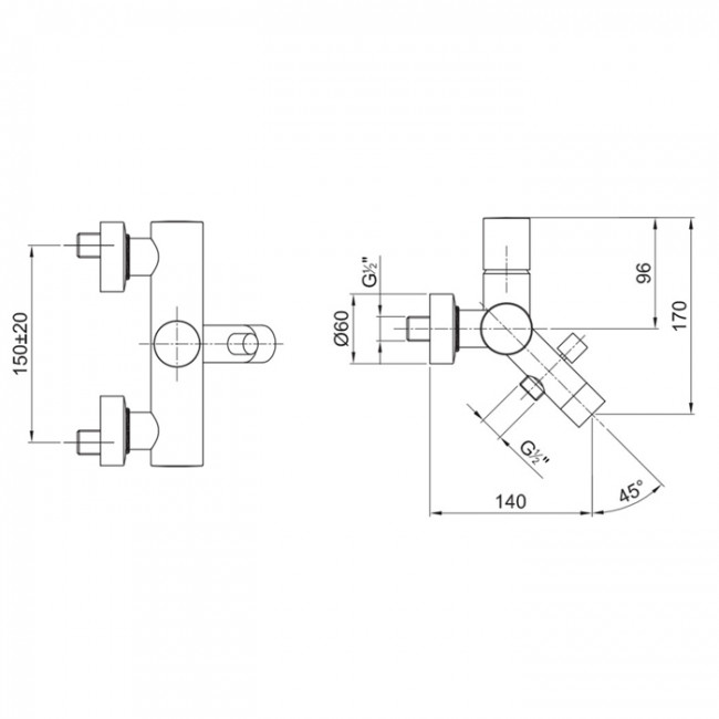 Fantini Nostromo Смеситель для ванны, настенный, цвет: хром 50 02 1618