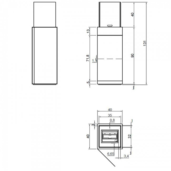 Antonio Lupi Babele Камин 40х40х131cм, на биоэт, корпус из стали, дверца и полка, противоп стеклами и горелкой из нерж стали LAFLACA, отдел Ruggine