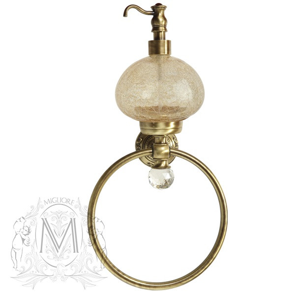 Дозатор для жидкого мыла с кольцом настенный Migliore Cristalia Swarovski ML.CRS-60.226 Дозатор для жидкого мыла с кольцом настенный Migliore Cristalia Swarovski ML.CRS-60.226