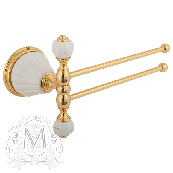Полотенцедержатель двойной поворотный 20 см Migliore Olivia Gold ML.OLV-60.624.BI.DO