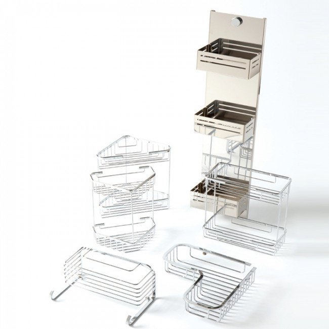 Bertocci Complementi Полка-решетка угловая для душа 22[22[11.5 см , цвет: хром