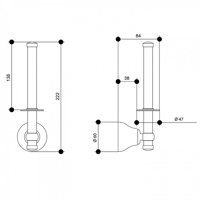 Bongio Axel Держатель для туалетной бумаги, подвесной, цвет: хром