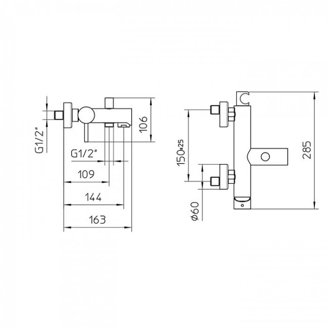 Bossini Z005101.021 Oki Смеситель наружный с авт. девиатором, c держателем душ. лейки, соединение 1/2”, цвет: золото