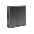 EMCO Prime Зеркальный шкаф 60x70см., с подсветкой, встраиваемый, 2 двери, 2 полки, розетка, цвет: черный