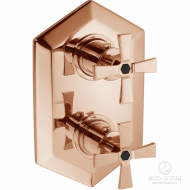 CISAL Cherie Термостатический встраиваемый смеситель для душа, цвет: розовое золото/черный