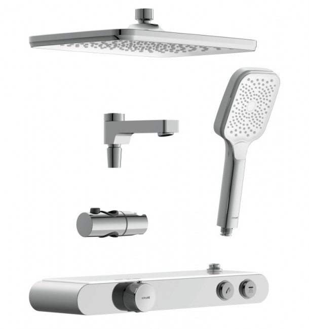 Душевая система Cersanit VIVO термостатическая с кнопочным управлением (64529) Душевая система Cersanit VIVO термостатическая с кнопочным управлением (64529)