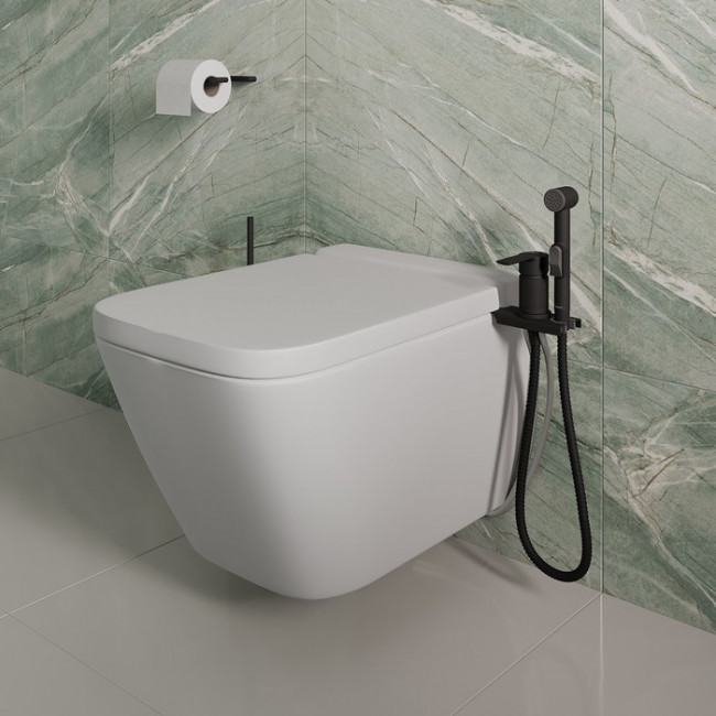 Гигиенический душ Milardo с установкой на унитаз, черный матовый, Tidy (001BL00M08)