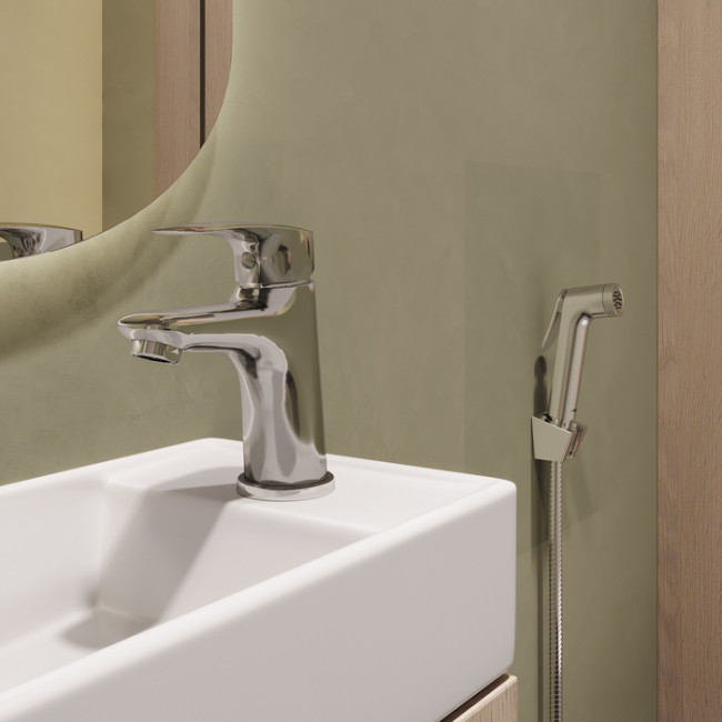 Смеситель для умывальника с гигиеническим душем Milardo Rora хром глянцевый (RORSB01M08)