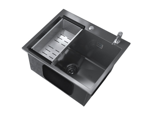 Мойка ULGRAN STEEL 500 Х 450, цвет «чёрная брашированная сталь» (US 500-002)