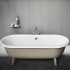 Agape Ottocento Small Ванна отдельностоящая 155x77.5x58 см, слив-перелив полированный хром, цвет: светло-серый