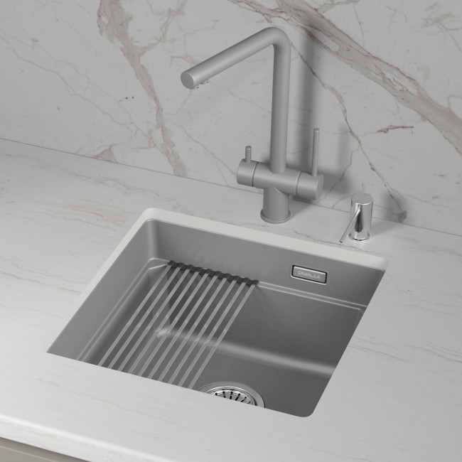 Кухонная мойка GRANULA кварц (4501iU, АЛЮМИНИУМ) Кухонная мойка GRANULA кварц (4501iU, АЛЮМИНИУМ)