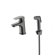 Смеситель для умывальника с гигиеническим душем Milardo Rora графит (RORGM01M08)
