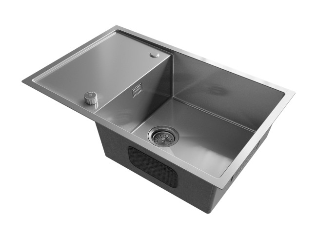 Мойка ULGRAN STEEL 780 Х 500, цвет «брашированная сталь» (US 780-001)