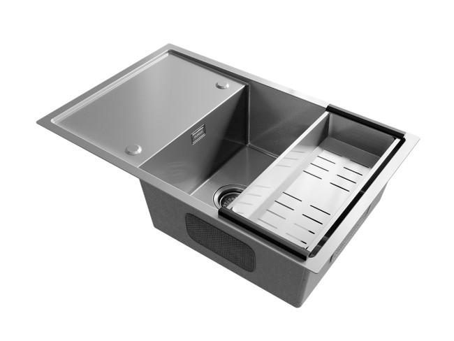 Мойка ULGRAN STEEL 780 Х 500, цвет «брашированная сталь» (US 780-001)