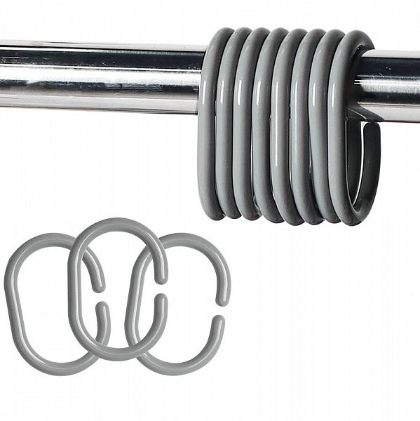 Набор из 12 крючков для шторки Carnation Home Fashions Rings Grey 21GRY Набор из 12 крючков для шторки Carnation Home Fashions Rings Grey 21GRY