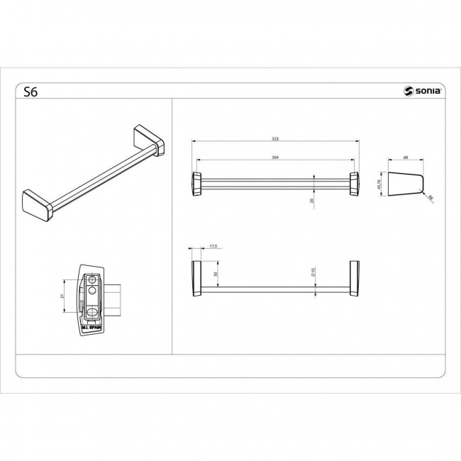 Полотенцедержатель 30 см Sonia S-6 166404 Полотенцедержатель 30 см Sonia S-6 166404