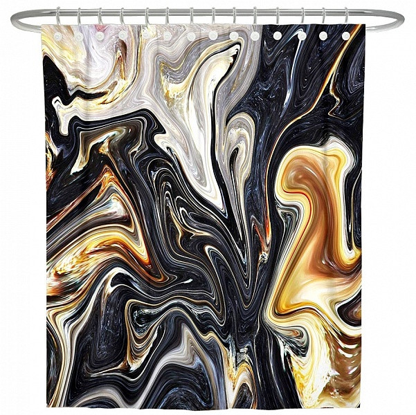 Шторка для ванной 180x200 Carnation Home Fashions Marble Stratum STM200BLK Шторка для ванной 180x200 Carnation Home Fashions Marble Stratum STM200BLK