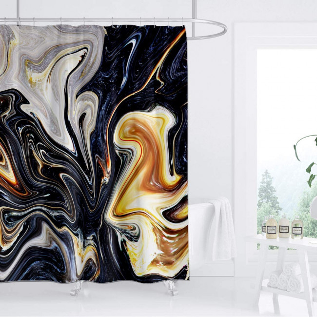 Шторка для ванной 180x200 Carnation Home Fashions Marble Stratum STM200BLK Шторка для ванной 180x200 Carnation Home Fashions Marble Stratum STM200BLK