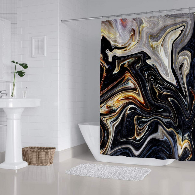 Шторка для ванной 180x200 Carnation Home Fashions Marble Stratum STM200BLK Шторка для ванной 180x200 Carnation Home Fashions Marble Stratum STM200BLK