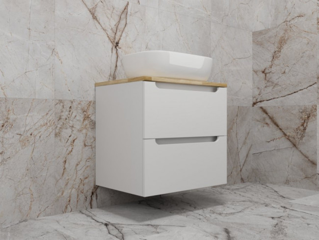 Style Line Тумба подвесная "Бали 60" 2 ящика со столешницей БЕЛЫЙ СОФТ Style Line Тумба подвесная "Бали 60" 2 ящика со столешницей БЕЛЫЙ СОФТ