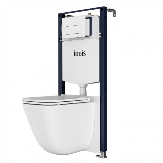 Комплект 3в1: подвесной унитаз, инсталляция и белая клавиша смыва IDDIS Basic (BASTQ03i73) Комплект 3в1: подвесной унитаз, инсталляция и белая клавиша смыва IDDIS Basic (BASTQ03i73)
