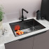 Кухонная мойка 60х45  вып 3 1/2  MIXLINE PRO 22см с сифоном черный графит НАНО (552933)