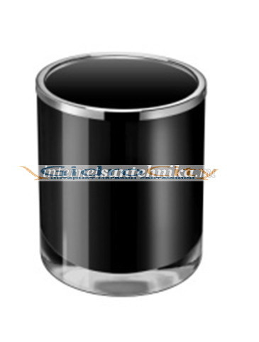 Ведро для мусора Windisch FASHION BLACK GLASS AND CHROME FINISH 89401NCR