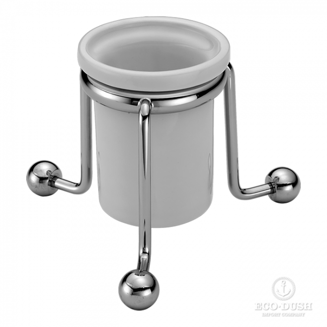 CISAL Arcana Стакан настольный керамический, цвет: белый/хром