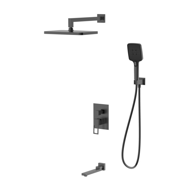 Душевая система для ванны и душа DQ Dortmund встраиваемая с изливом графит (DA1715606)