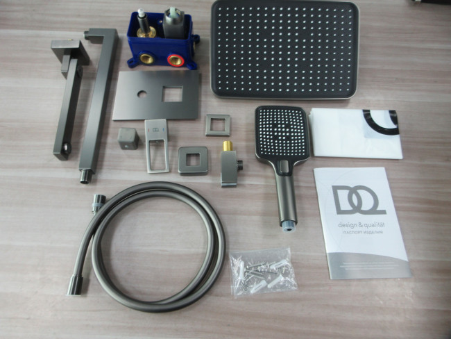 Душевая система для ванны и душа DQ Dortmund встраиваемая с изливом графит (DA1715606)