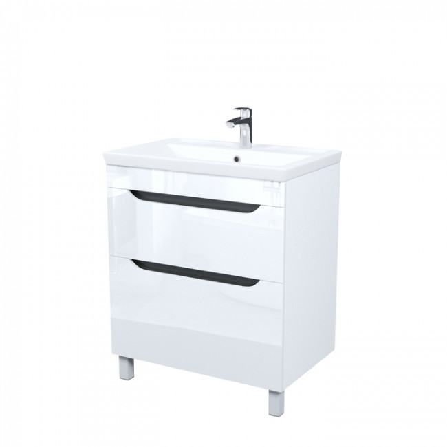 Тумба с умывальником, напольная, 70 см, белый, Ray, IDDIS, RAY70WFi95K