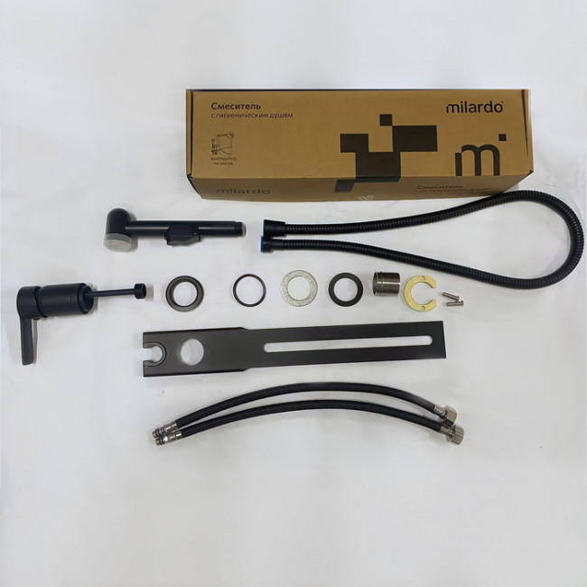 Гигиенический душ Milardo с установкой на унитаз, черный матовый, Tidy (001BL00M08)