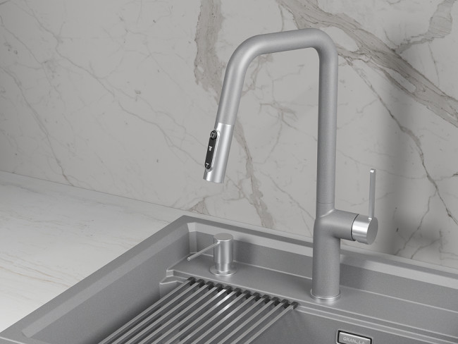 Смеситель для кухни GRANULA (9011, АЛЮМИНИУМ) Смеситель для кухни GRANULA (9011, АЛЮМИНИУМ)