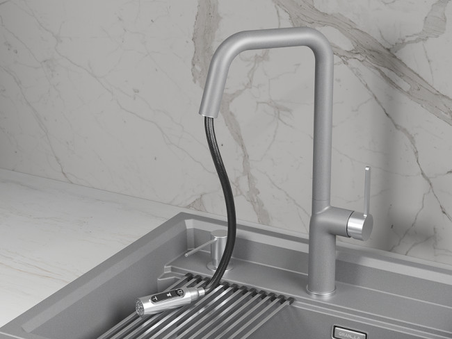 Смеситель для кухни GRANULA (9011, АЛЮМИНИУМ) Смеситель для кухни GRANULA (9011, АЛЮМИНИУМ)