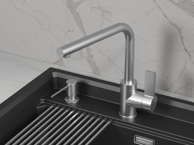 Смеситель для кухни Granula (5504, НЕРЖ) Смеситель для кухни Granula (5504, НЕРЖ)
