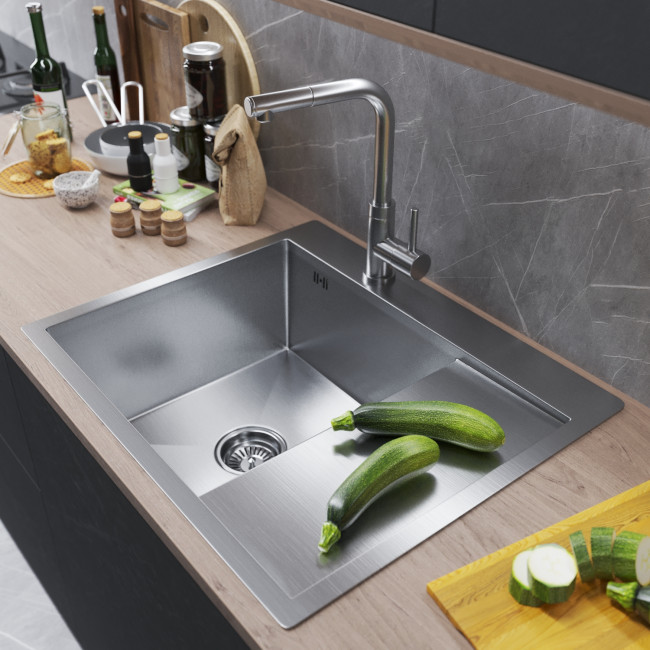 Кухонная мойка 60х50 лев. вып 3 1/2 MIXLINE PRO 20см с сифоном сатин (551875) Кухонная мойка 60х50 лев. вып 3 1/2 MIXLINE PRO 20см с сифоном сатин (551875)