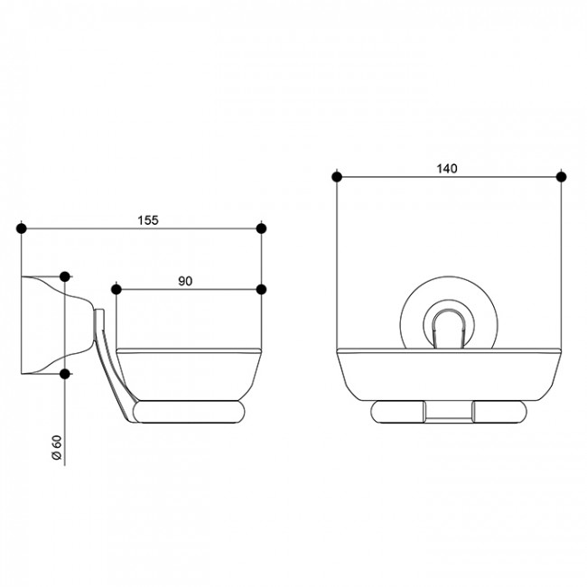 Мыльница подвесная Bongio Axel, цвет: хром