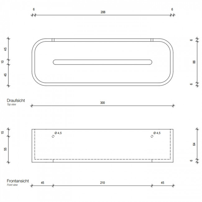 Decor Walther Stone DCT30 Душевая полочка 30x10см, подвесная, цвет: белый / хром