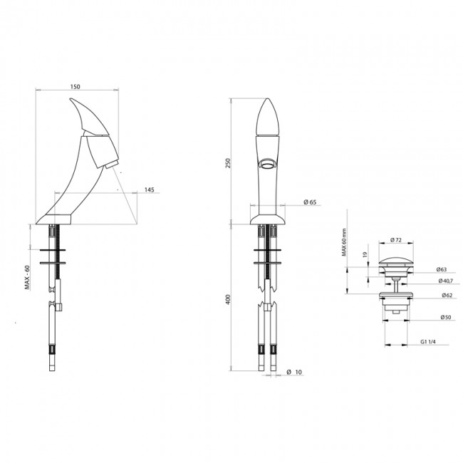 Смеситель для раковины Bongio Moon, цвет: хром