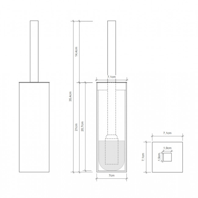 Decor Walther Cube DW 371 Туалетный ершик, напольный, цвет: золото