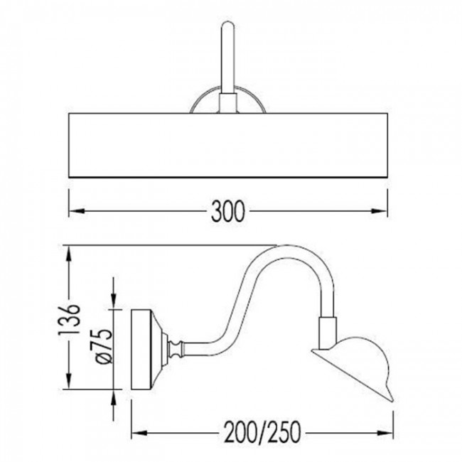 Devon&Devon Argo Cветильник настенный, направленный, 30см, IP20,2*E14, цвет: золото светлое